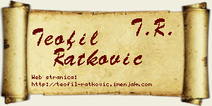 Teofil Ratković vizit kartica